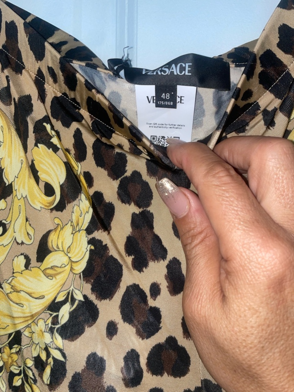 Versace Brown Leopard Print Trousers with Gold Medallion - Picture 5 of 5